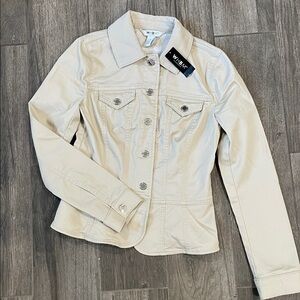 NWT White House Black Market Tan Button Front  Casual Jacket